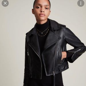 AllSaints NWT Black Leather Jacket US10
